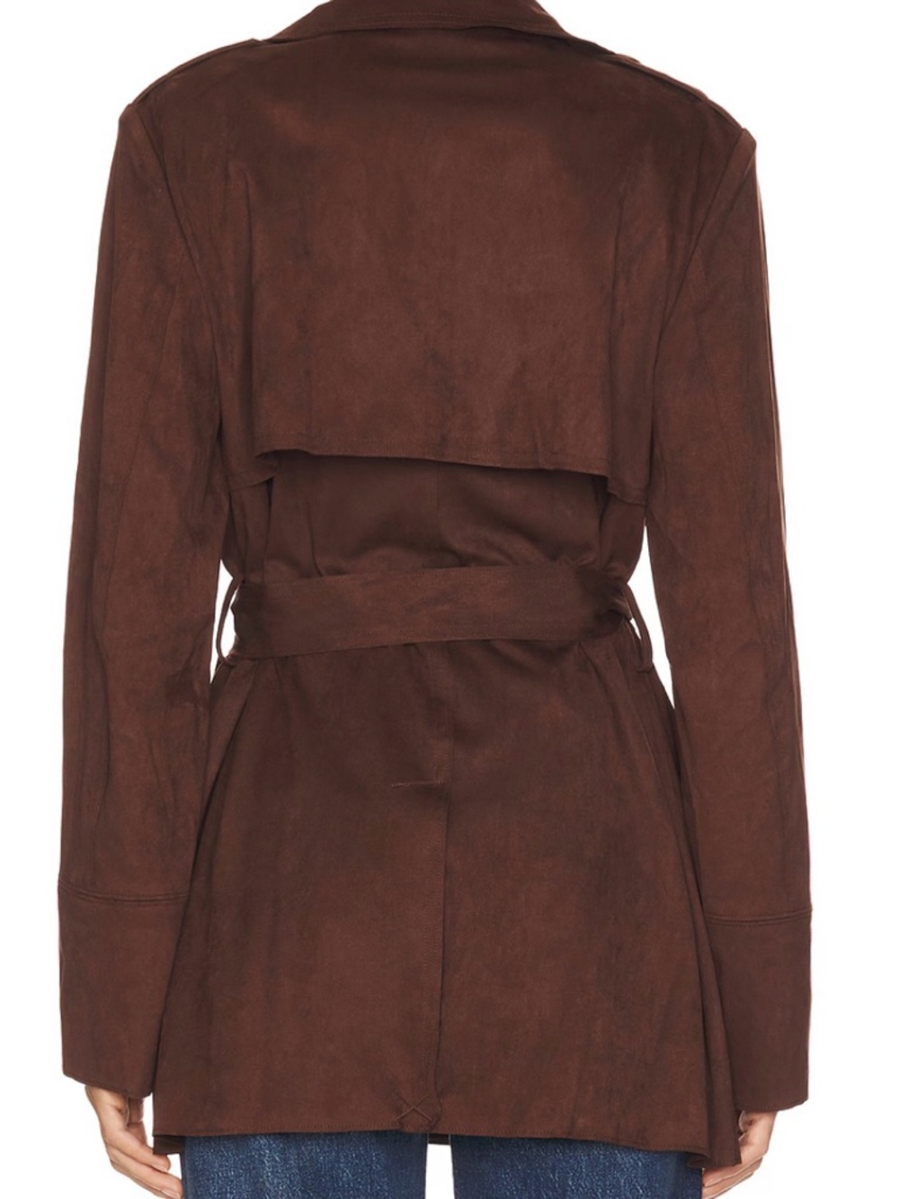 Oversized Anthropologie Espresso Brown Suede-Look Blazer - Picture 7 of 12